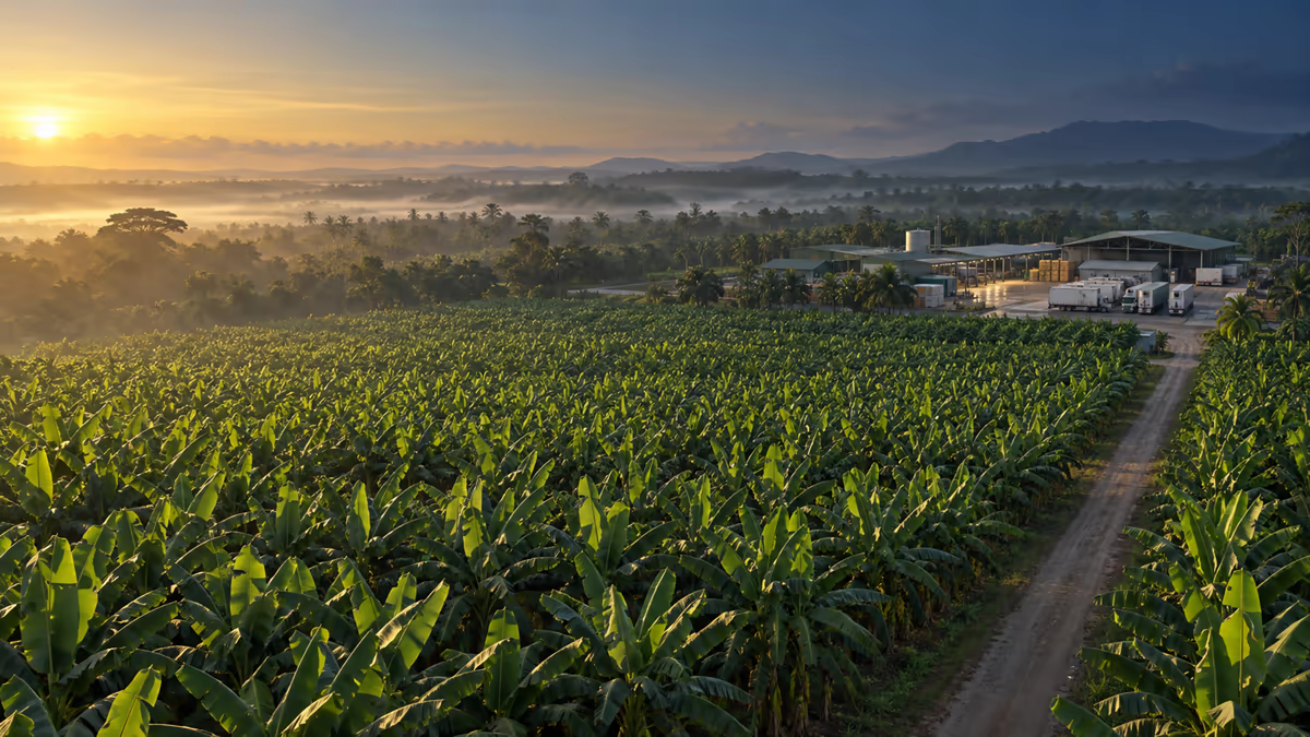 Plantation de bananes reliée à une plateforme de conditionnement et de logistique en Côte d'Ivoire